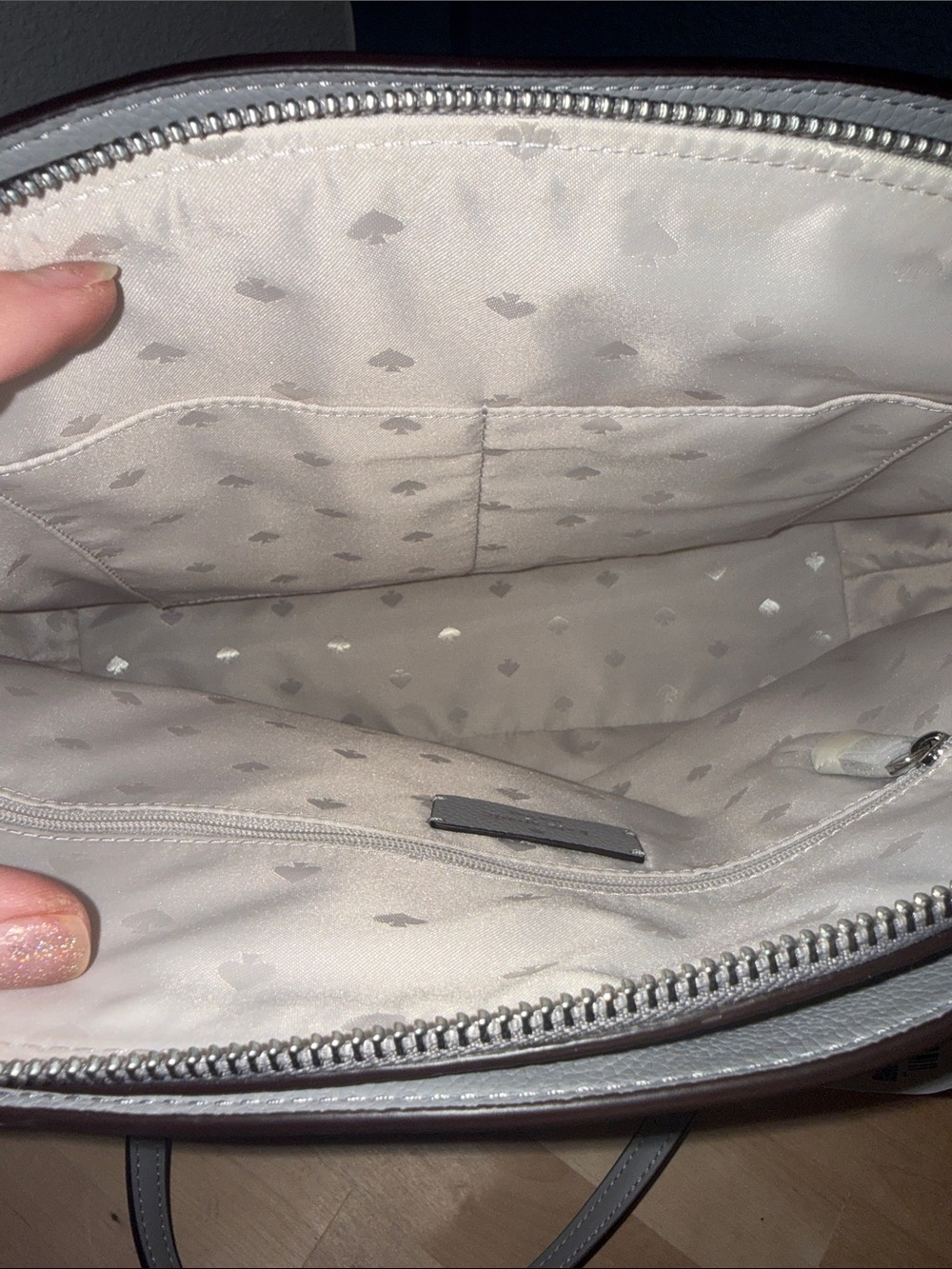 kate spade light gray pebbled leather tote - Picture 9 of 12